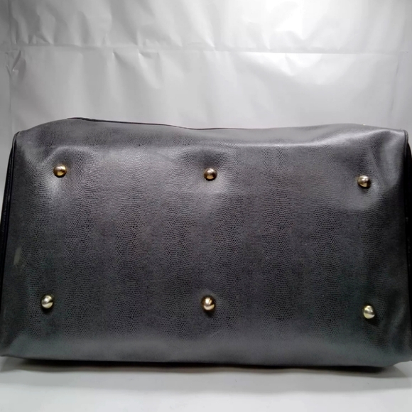 Burberry Boston Gray Black Leather Bag - Picture 4 of 7